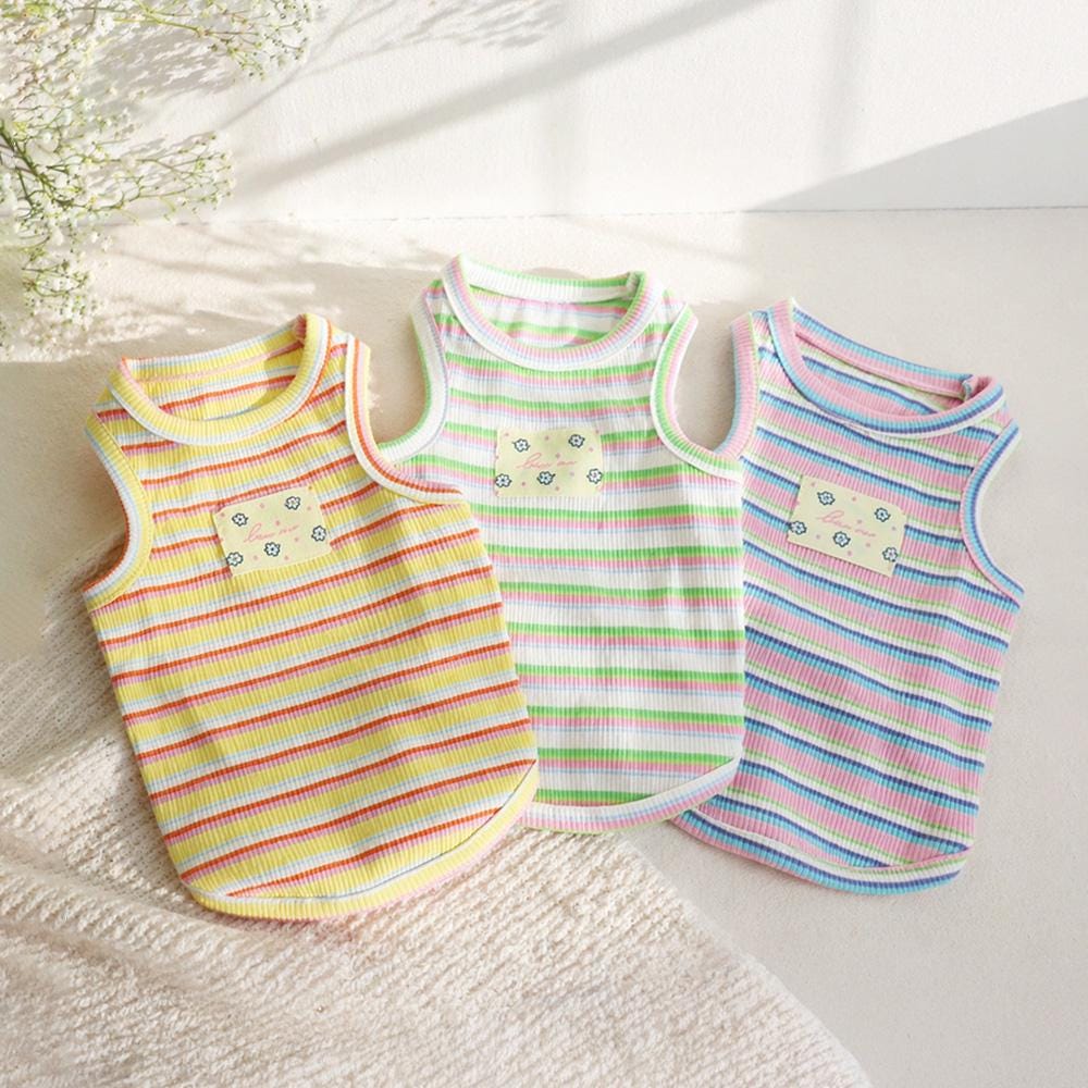 Fresh Stripe Top, S-2XL, Dog-Tee, Dog T-shirt, Dog Top, Dog Clothing, Dog Fashion, Dog Apparel, Undershirt for Dogs - NKpup