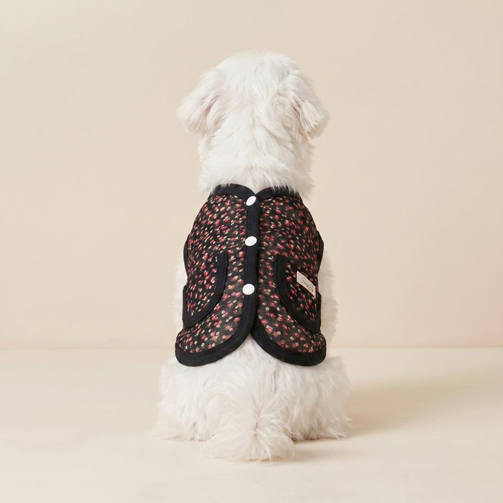Vintage Floral Pocket Vest, S-2XL, Pet Clothing, Dog-Vest, Dog Jacket, Gift for Dogs, NKpup, Small Dog Vest - NKpup