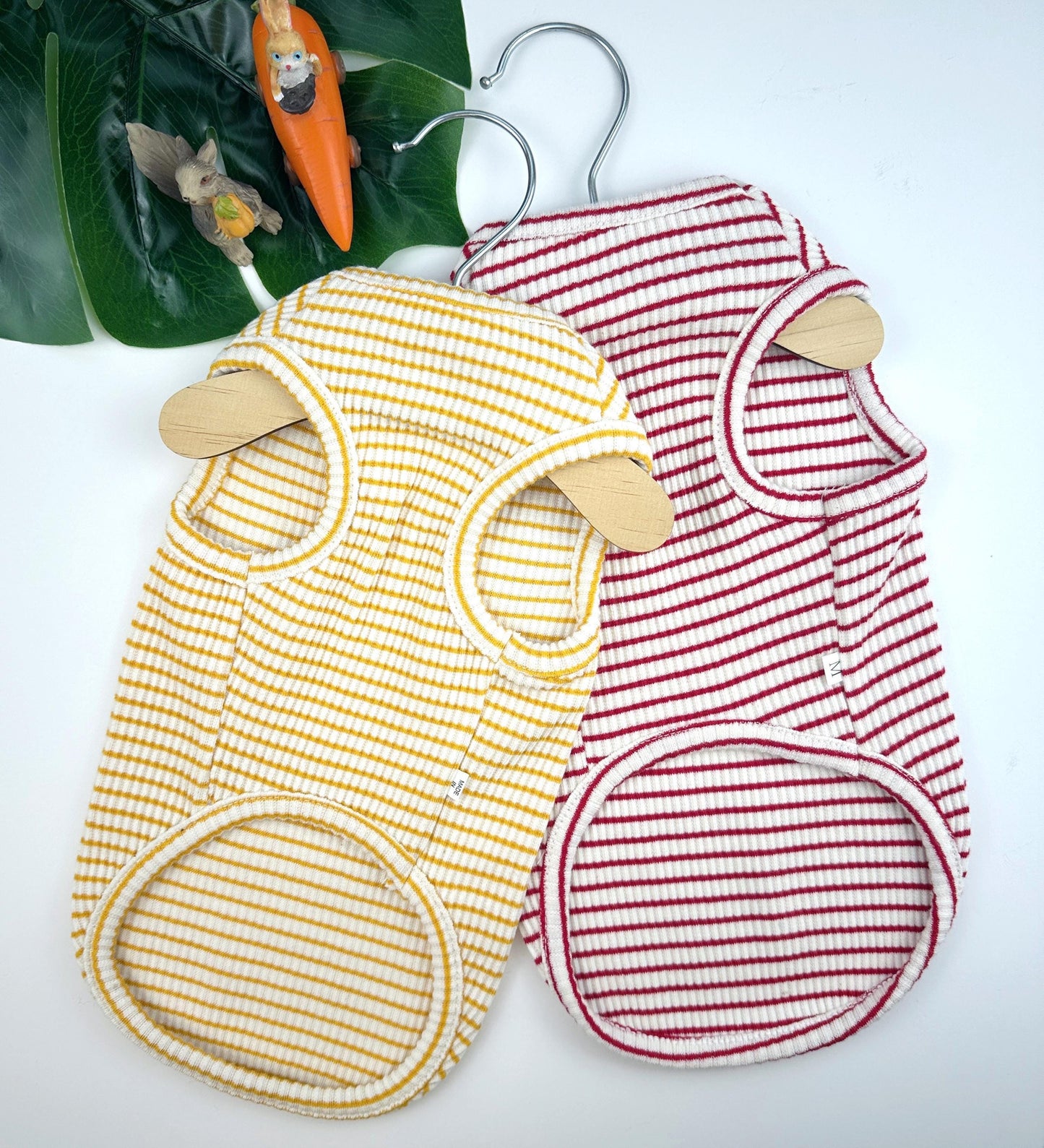 Bunny Stripe Ribbed Tee, S-XL, Dog-Tee, Dog T-shirt, Dog Top, Dog Clothing, Small Dog T-shirt, Small Dog Clothes - NKpup