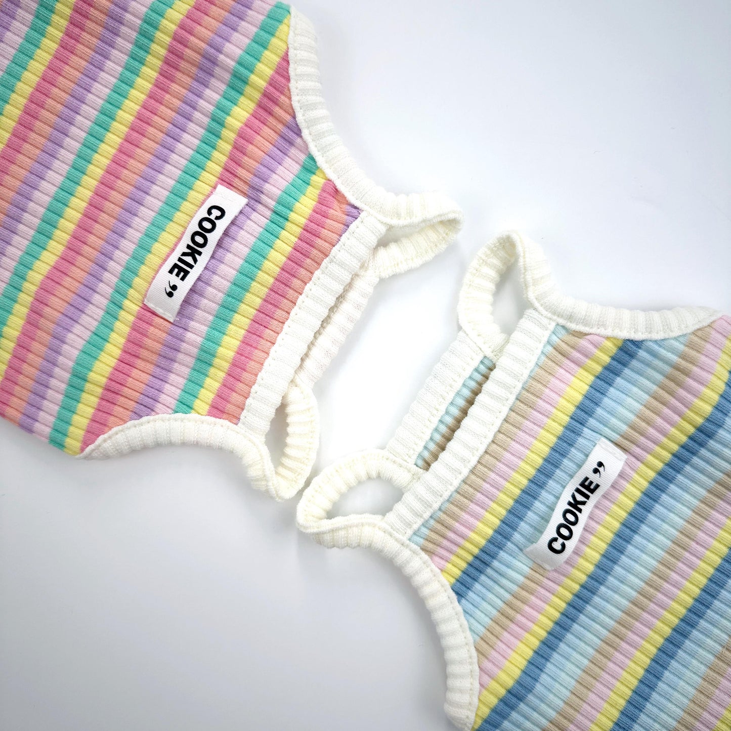 Cookie Rainbow Ribbed Dress, S-XL, Cute Dog dress, Dog Top, Dog Clothing, Small Dog Clothes, NKPUP - NKpup