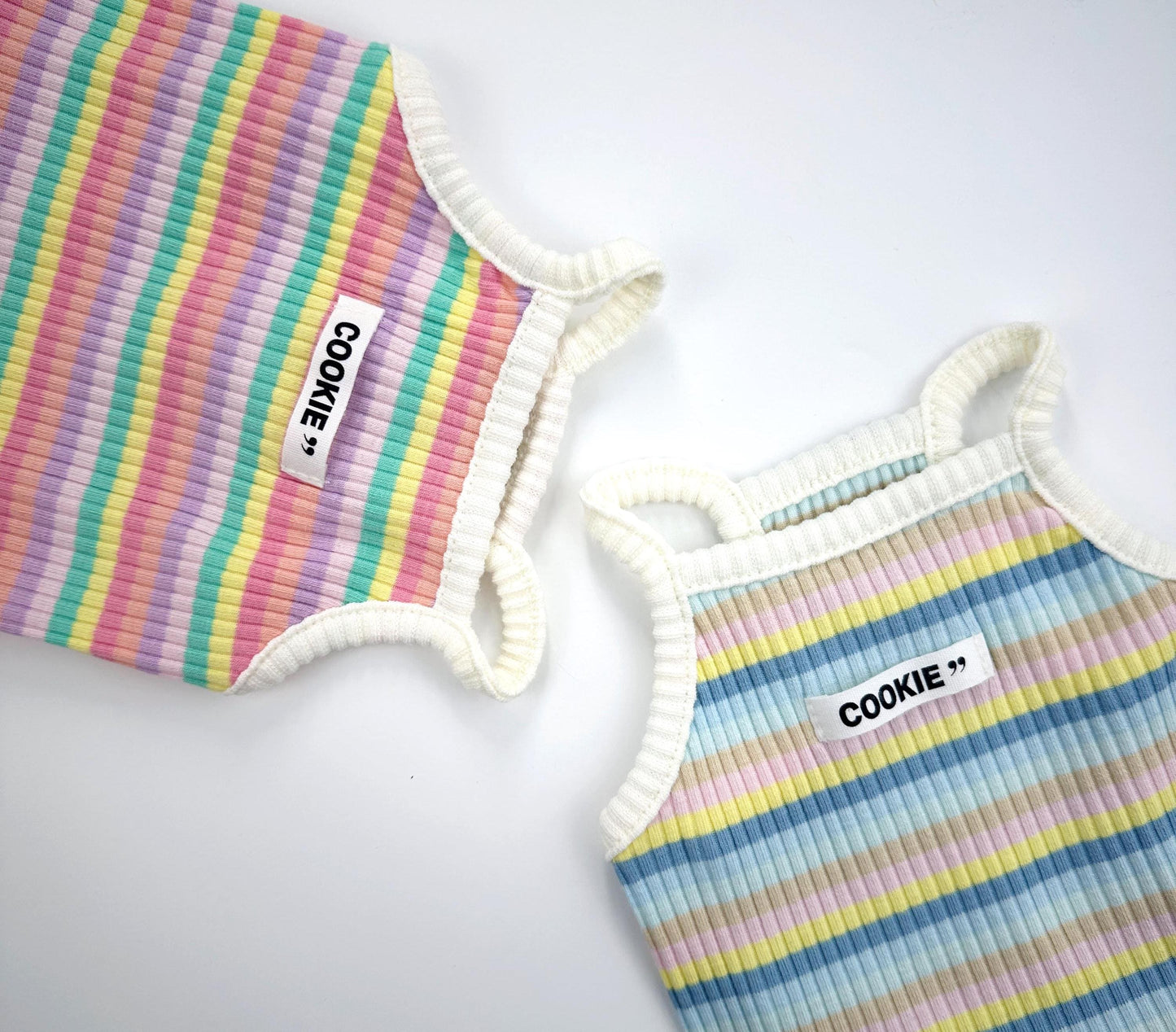 Cookie Rainbow Ribbed Dress, S-XL, Cute Dog dress, Dog Top, Dog Clothing, Small Dog Clothes, NKPUP - NKpup