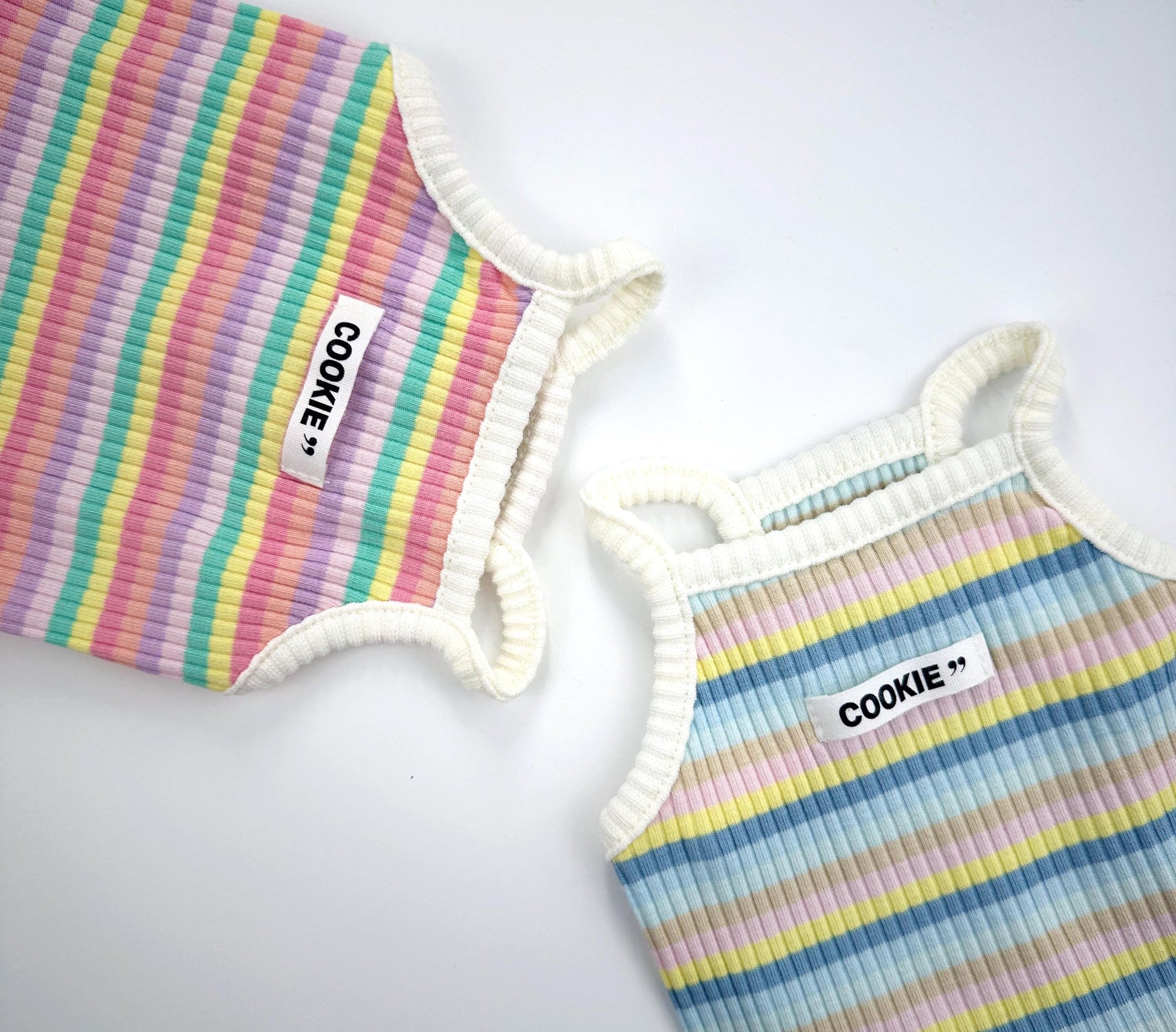 Cookie Rainbow Ribbed Dress, S-XL, Cute Dog dress, Dog Top, Dog Clothing, Small Dog Clothes, NKPUP - NKpup