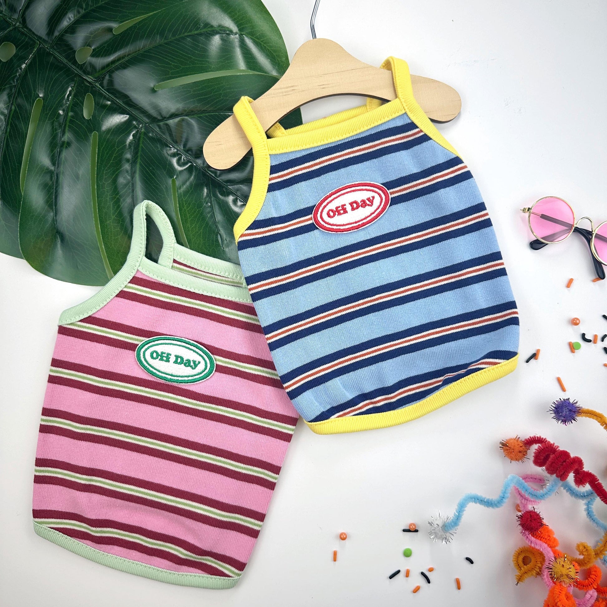 Off Day Stripe Tank Top, S-XL, Small Dog Clothes, Dog Summer Top, Dog Cute Top, Gift for Furry Friends, NKPUP - NKpup