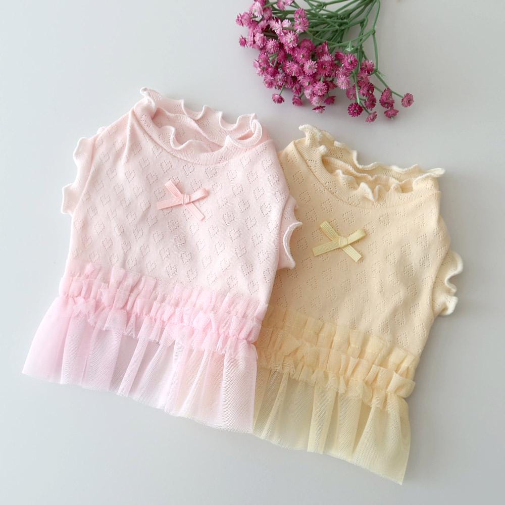 Frill Ribbon Dress, S-XL, Small Dog Clothes, Dog Dress, Dog Wedding, Dog Cute Outfit, Pet Clothing, NKPUP - NKpup