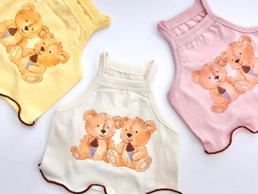 Teddy Bear Crop Top, XS-2XL, Dog-Tee, Dog Cutie Shirt, Dog Top, Dog Clothing, Dog Fashion, Dog Long sleeves - NKpup