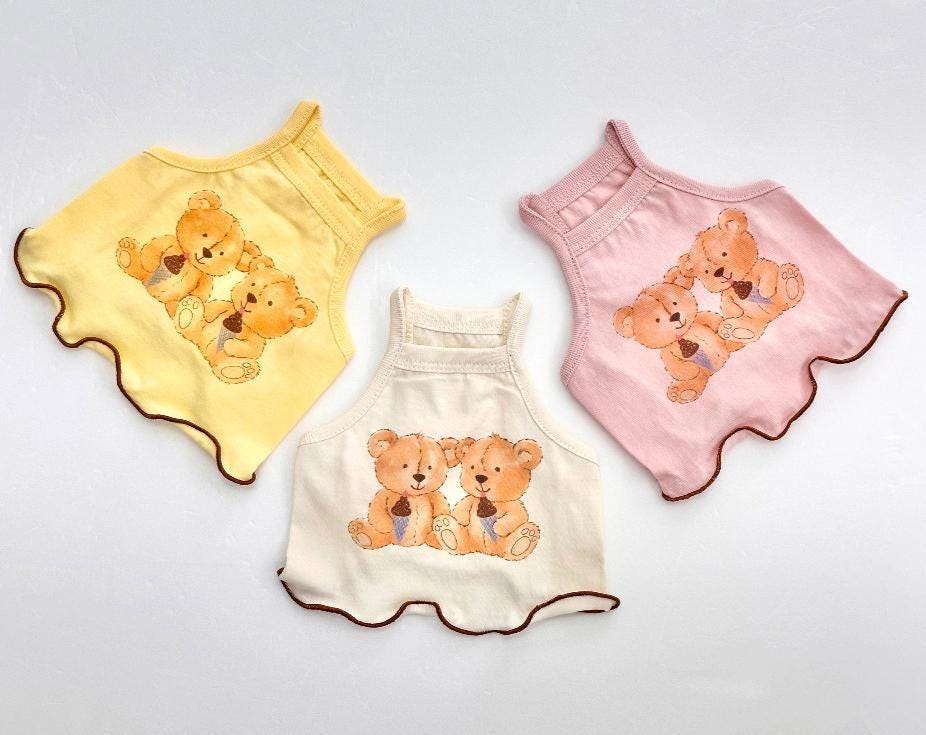 Teddy Bear Crop Top, XS-2XL, Dog-Tee, Dog Cutie Shirt, Dog Top, Dog Clothing, Dog Fashion, Dog Long sleeves - NKpup