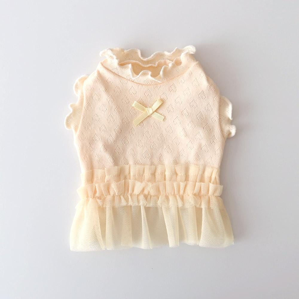 Frill Ribbon Dress, S-XL, Small Dog Clothes, Dog Dress, Dog Wedding, Dog Cute Outfit, Pet Clothing, NKPUP - NKpup