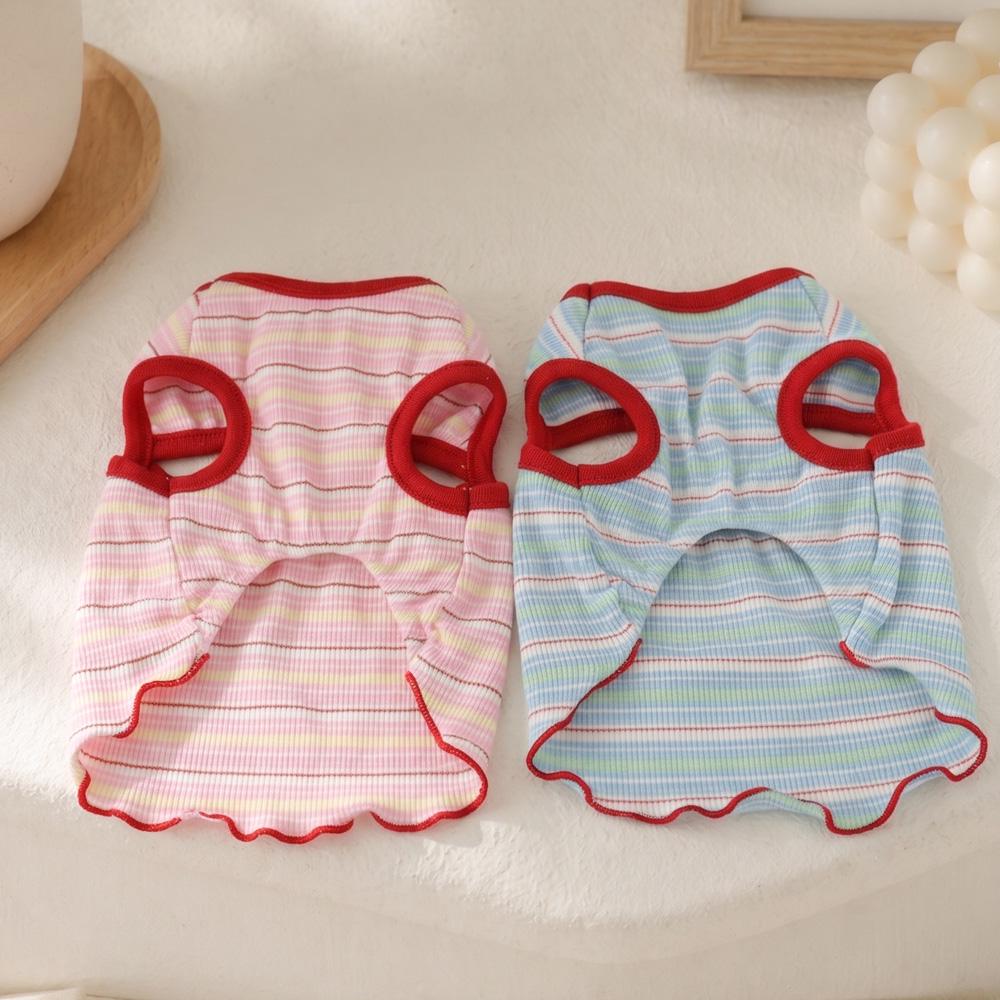 Pastel Stripe Top, S-2XL, Dog-Tee, Dog T-shirt, Dog Top, Dog Clothing, Dog Fashion, Undershirt for Dogs - NKpup