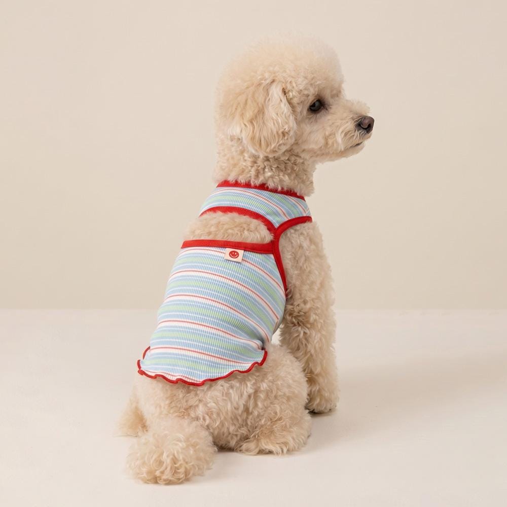 Pastel Stripe Top, S-2XL, Dog-Tee, Dog T-shirt, Dog Top, Dog Clothing, Dog Fashion, Undershirt for Dogs - NKpup