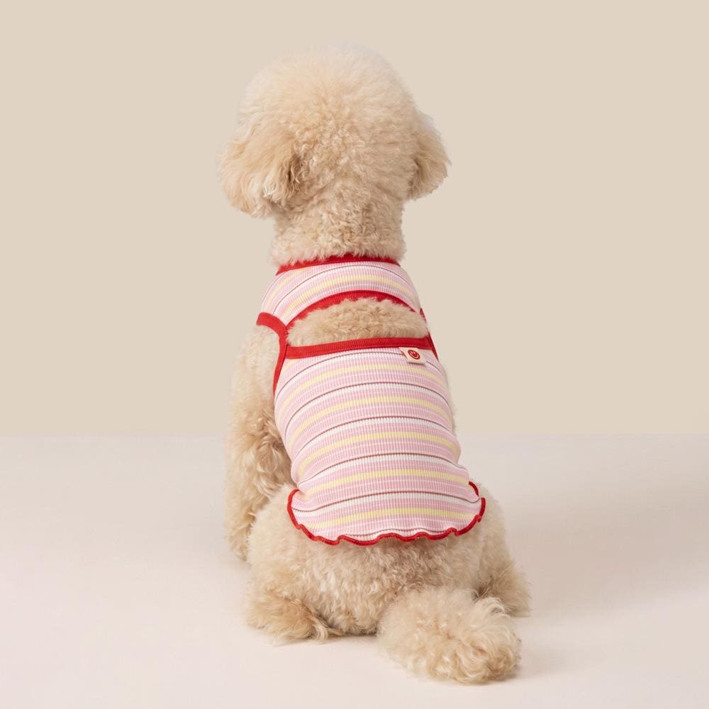 Pastel Stripe Top, S-2XL, Dog-Tee, Dog T-shirt, Dog Top, Dog Clothing, Dog Fashion, Undershirt for Dogs - NKpup