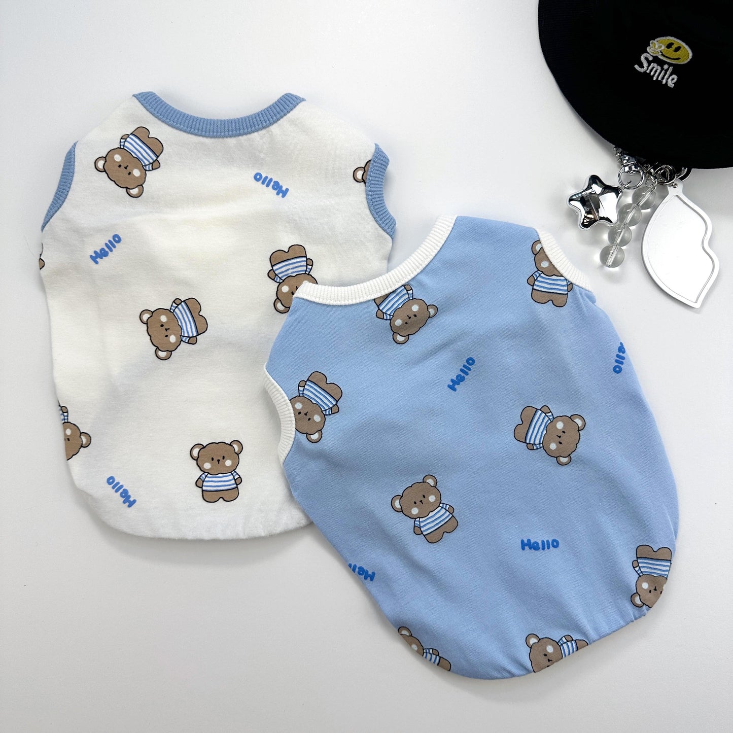 Hello Teddy Top, S-4XL, Small Dog Clothes, Cotton Shirt, Dog-Tee, Dog T-shirt, Dog Top, NKPUP - NKpup