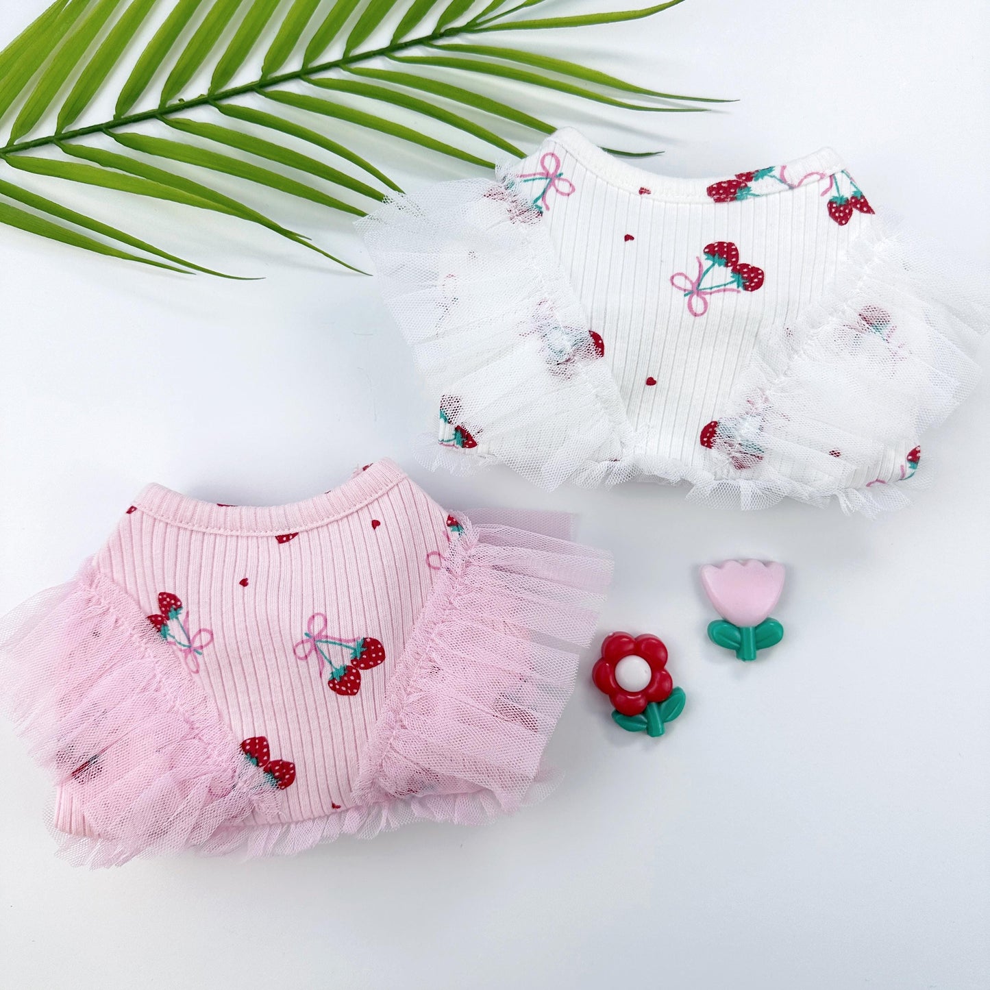 Cherry Tulle Dress, S-XL, Cute Dog dress, Dog Top, Dog Clothing, Small Dog Clothes, NKPUP - NKpup