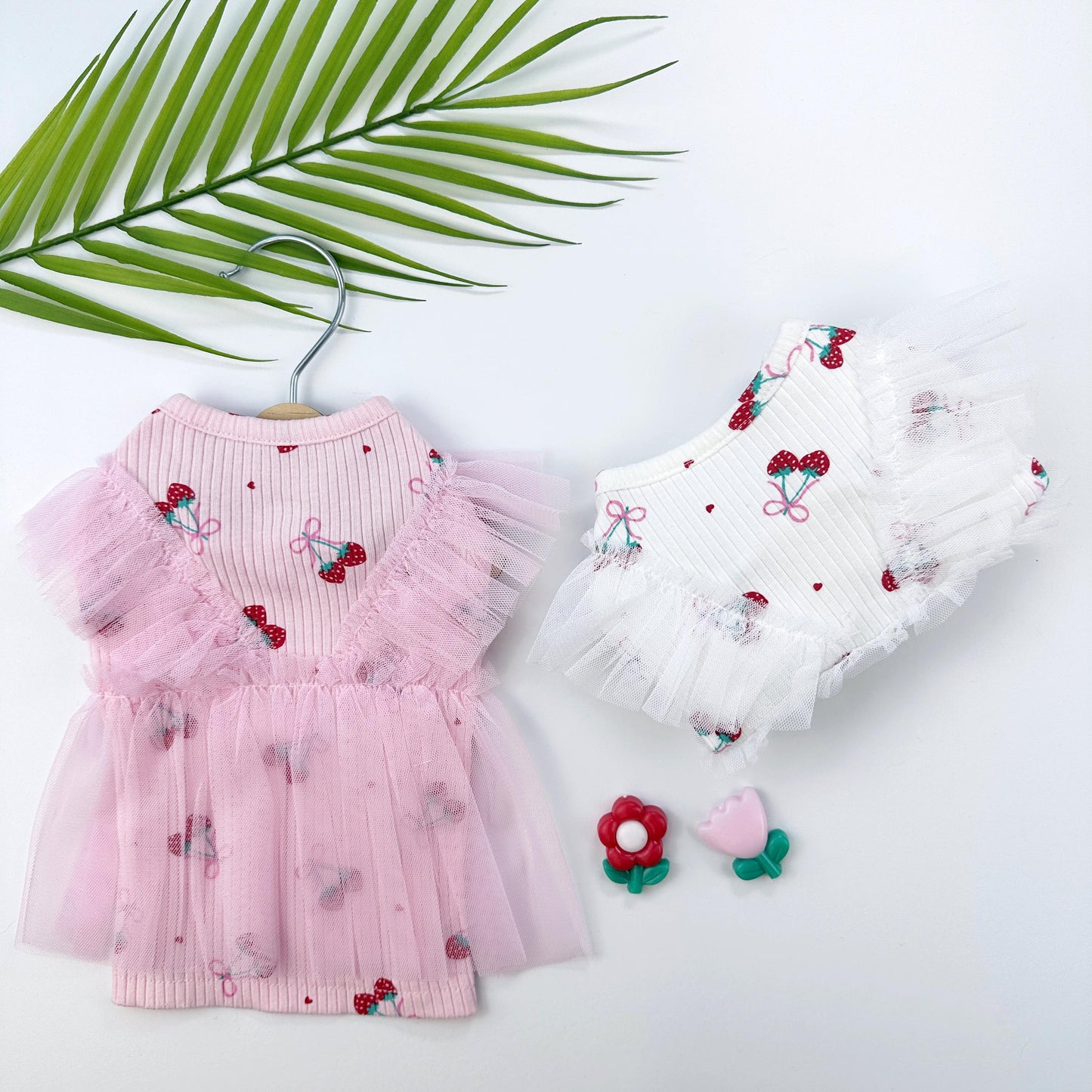 Cherry Tulle Dress, S-XL, Cute Dog dress, Dog Top, Dog Clothing, Small Dog Clothes, NKPUP - NKpup
