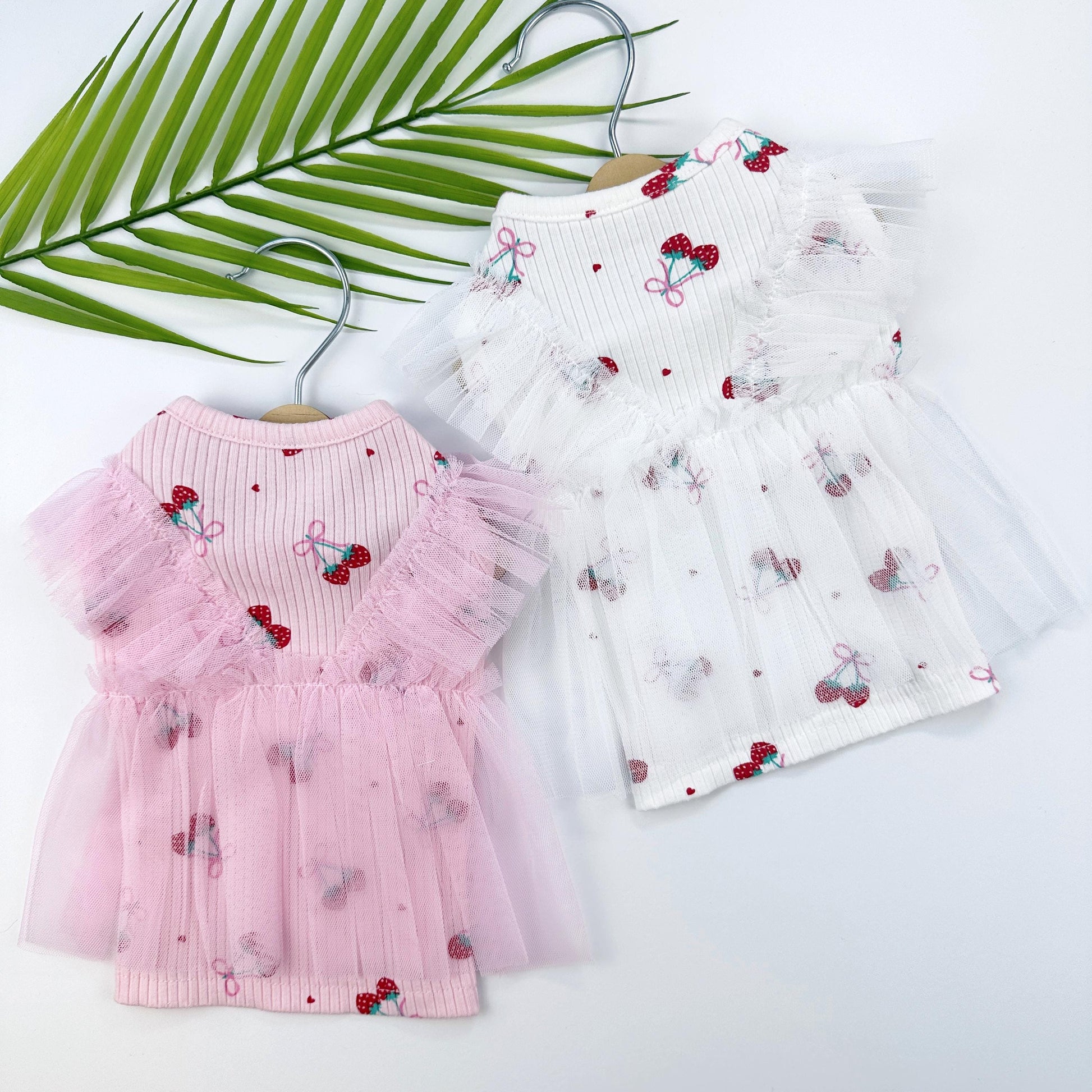 Cherry Tulle Dress, S-XL, Cute Dog dress, Dog Top, Dog Clothing, Small Dog Clothes, NKPUP - NKpup