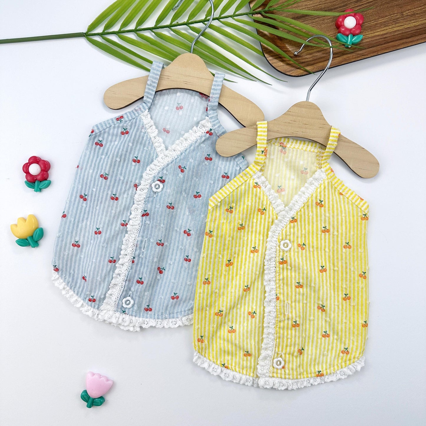 Cherry Stripe Lace Vest, S-2XL, Pet Clothing, Dog-Vest, Dog Jacket, Dog Fashion, Dog Apparel, Pet Clothing - NKpup