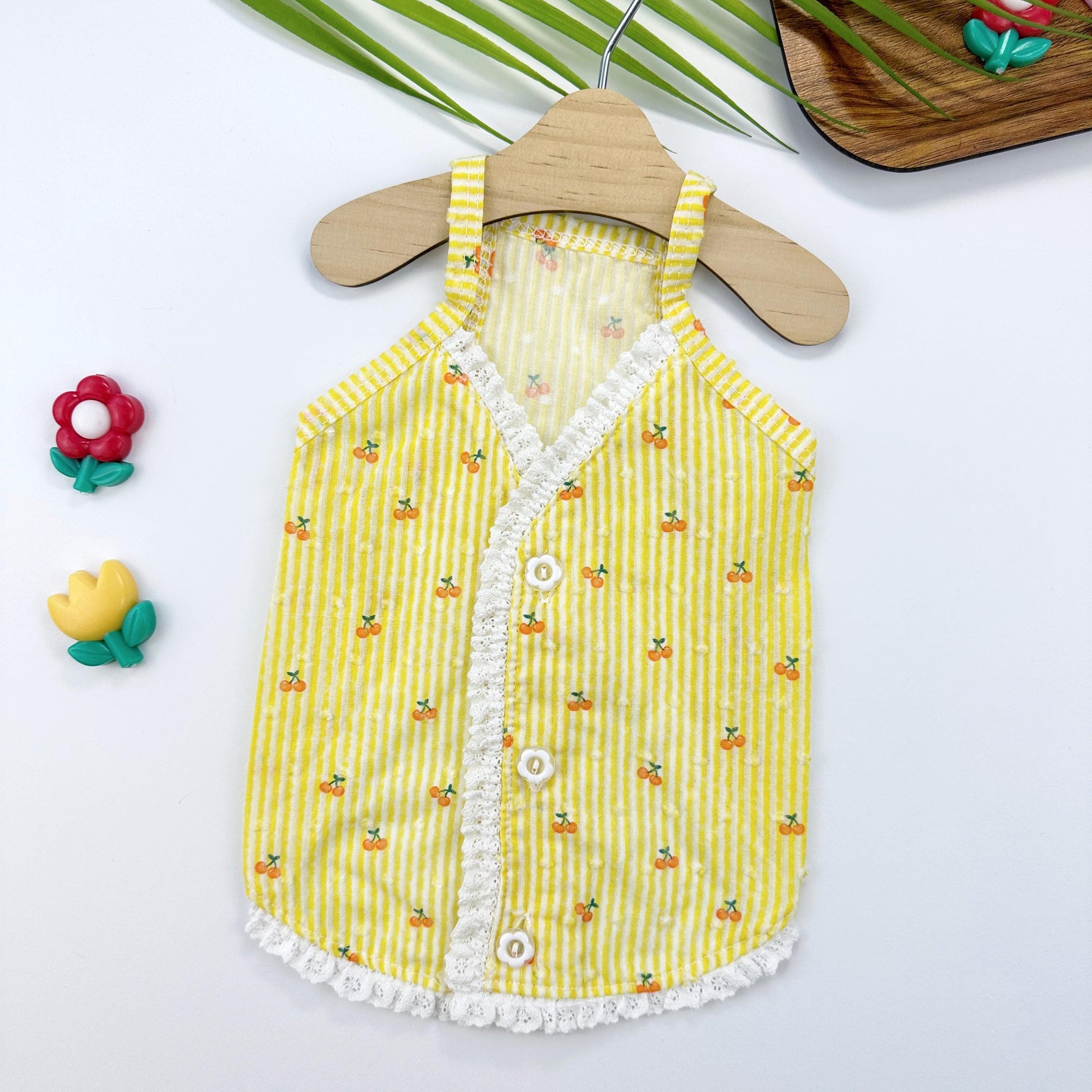 Cherry Stripe Lace Vest, S-2XL, Pet Clothing, Dog-Vest, Dog Jacket, Dog Fashion, Dog Apparel, Pet Clothing - NKpup