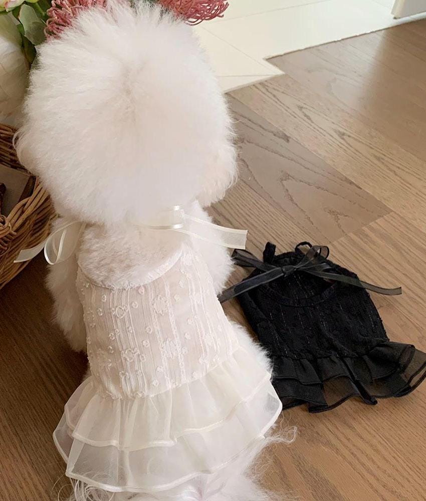 Elegant Organza Ribbon Dress, S-XL, Small Dog Clothes, Dog Dress, Dog Cute Dress, Dog Apparel, NKPUP - NKpup