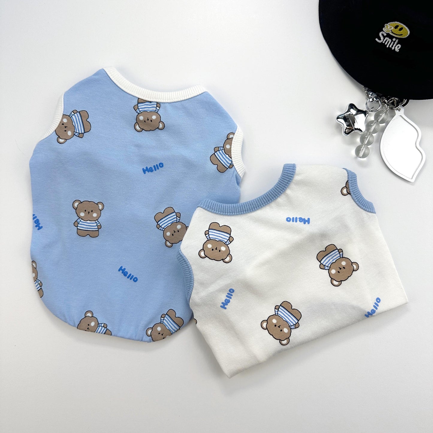 Hello Teddy Top, S-4XL, Small Dog Clothes, Cotton Shirt, Dog-Tee, Dog T-shirt, Dog Top, NKPUP - NKpup