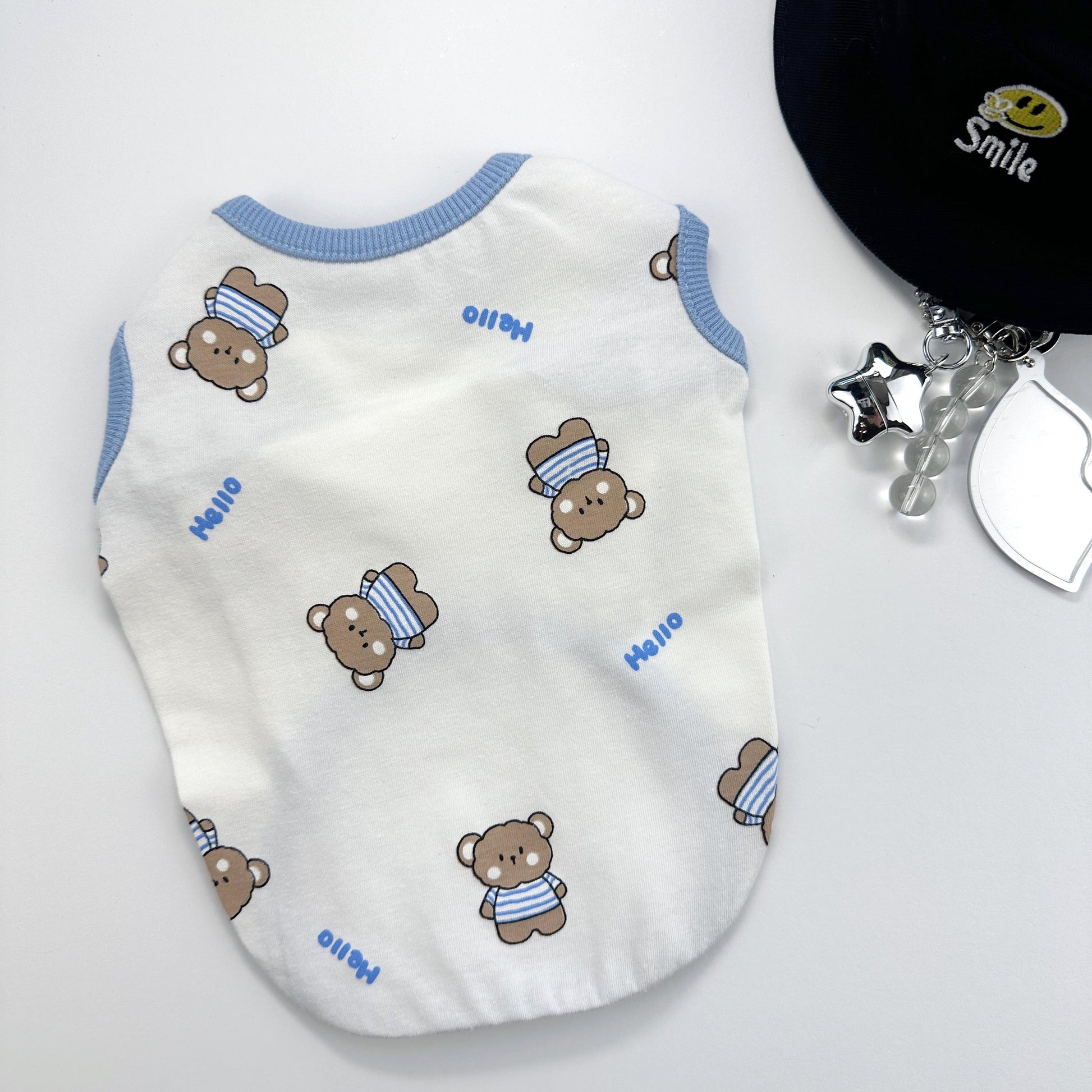 Hello Teddy Top, S-4XL, Small Dog Clothes, Cotton Shirt, Dog-Tee, Dog T-shirt, Dog Top, NKPUP - NKpup