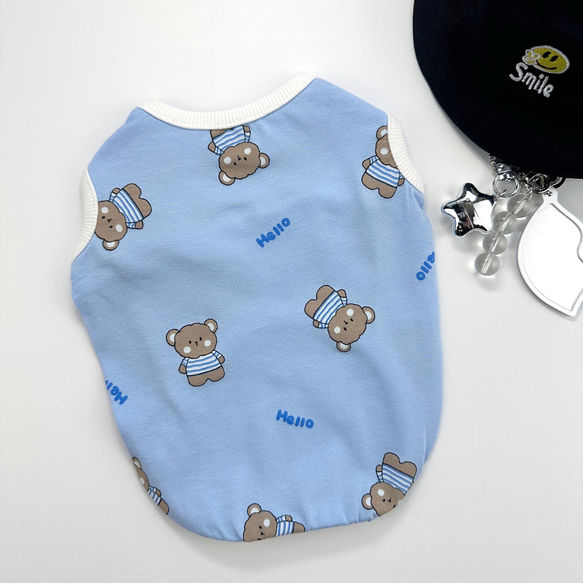 Hello Teddy Top, S-4XL, Small Dog Clothes, Cotton Shirt, Dog-Tee, Dog T-shirt, Dog Top, NKPUP - NKpup