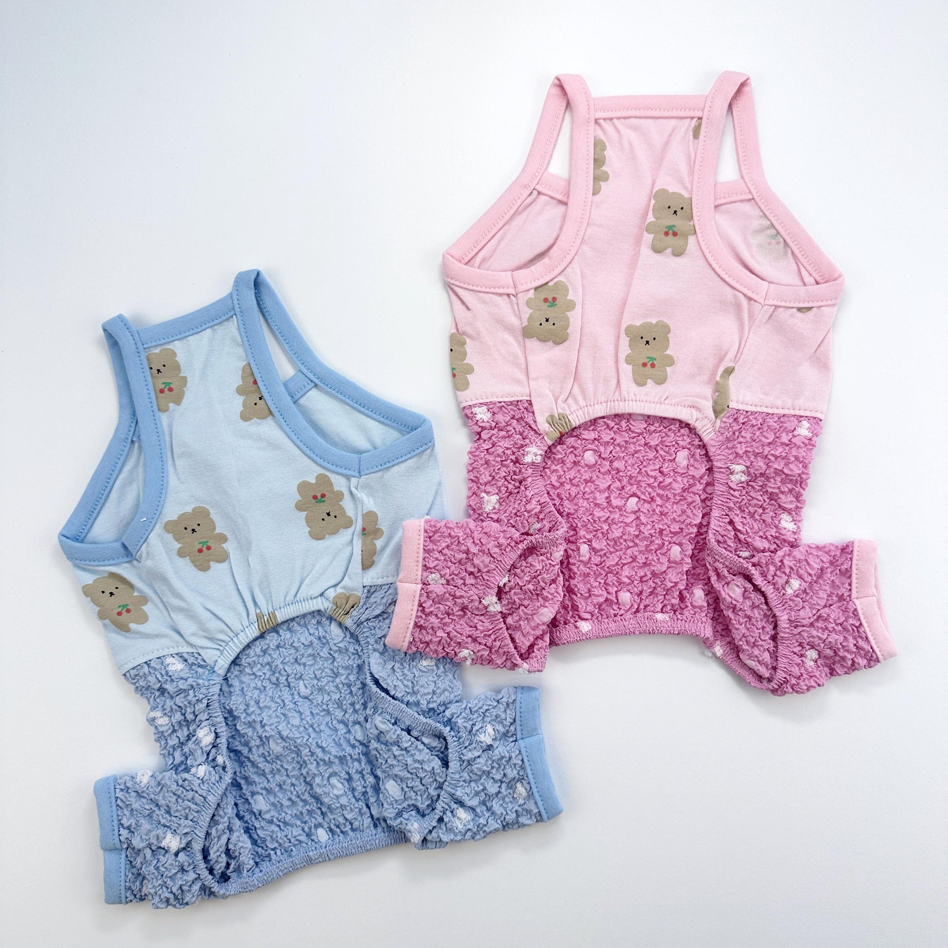 Teddy Popcorn Overall&Shirt, S-XL, Dog Romper, Dog Top, Dog Clothing, Dog Fashion, Dog Apparel - NKpup