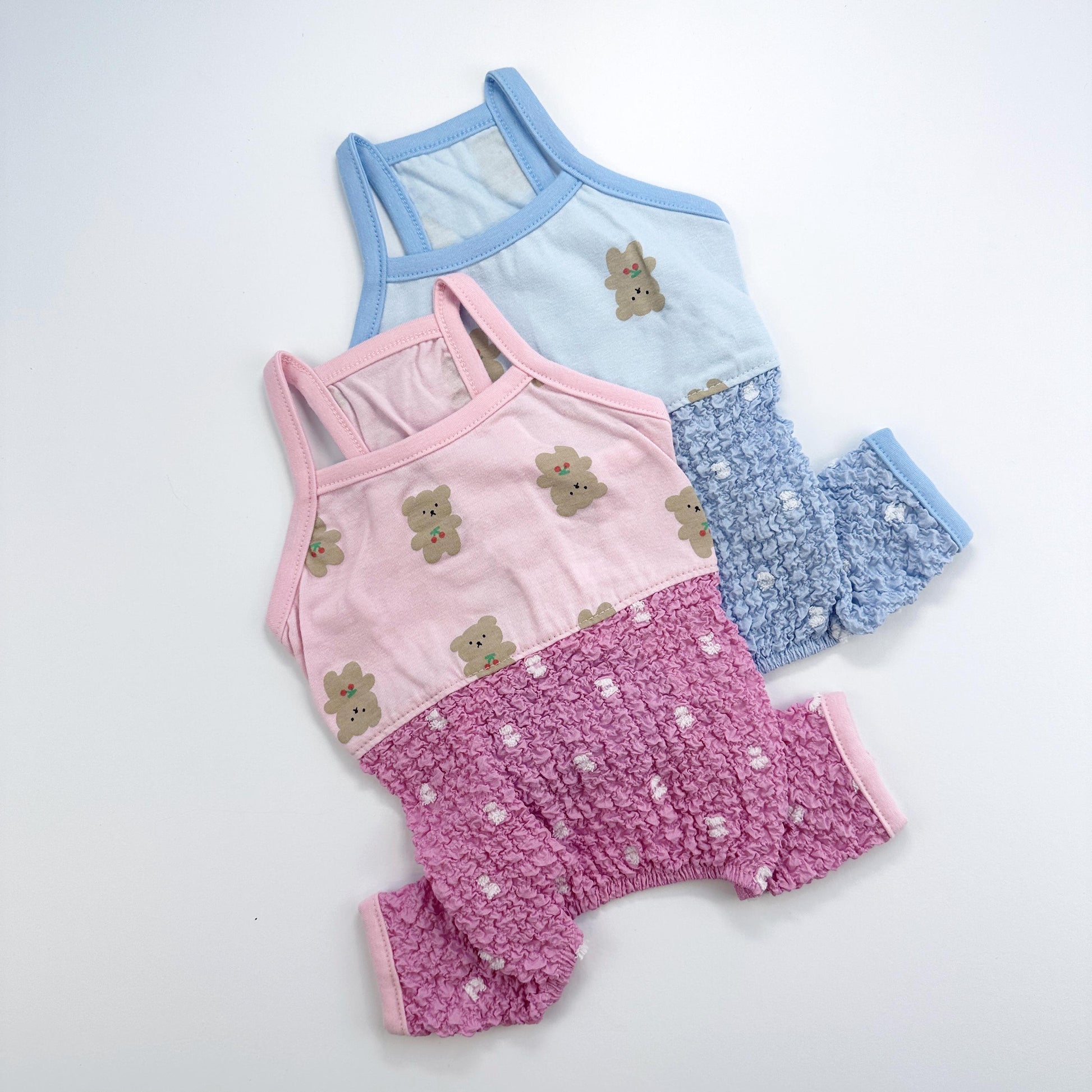 Teddy Popcorn Overall&Shirt, S-XL, Dog Romper, Dog Top, Dog Clothing, Dog Fashion, Dog Apparel - NKpup