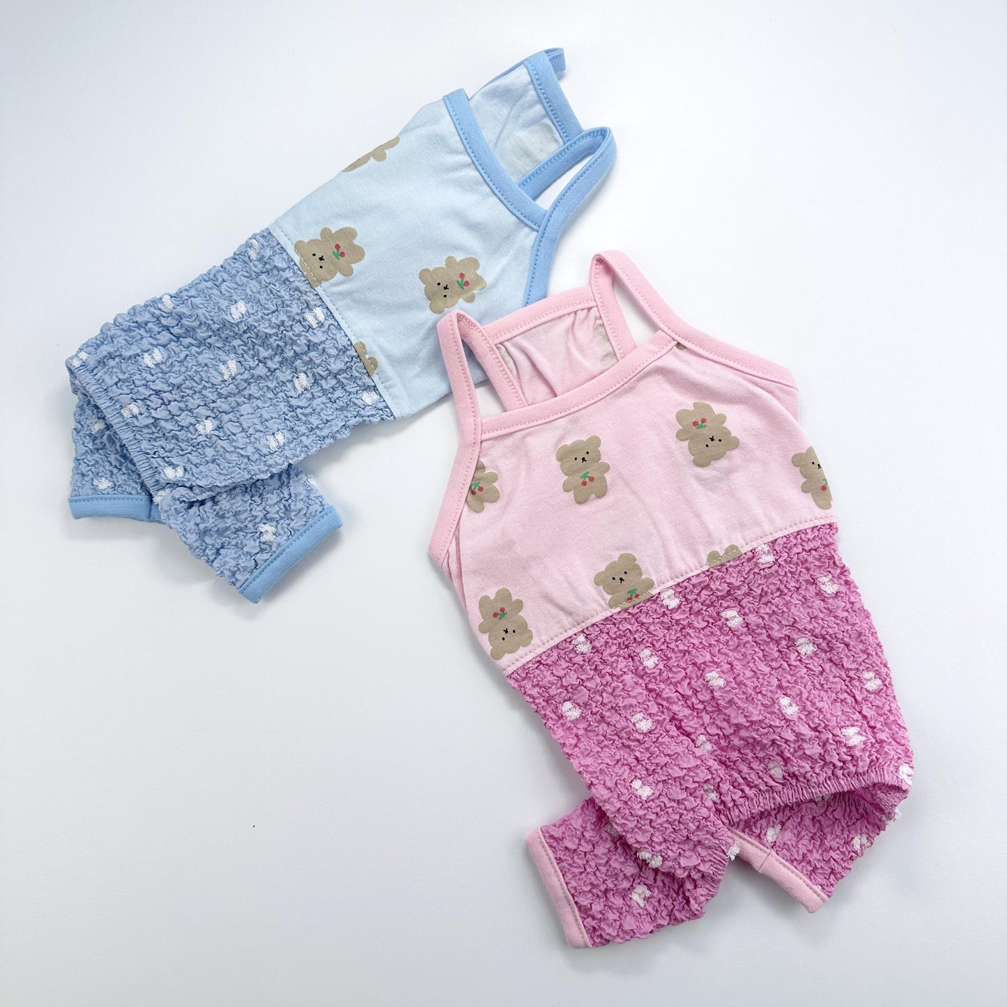 Teddy Popcorn Overall&Shirt, S-XL, Dog Romper, Dog Top, Dog Clothing, Dog Fashion, Dog Apparel - NKpup