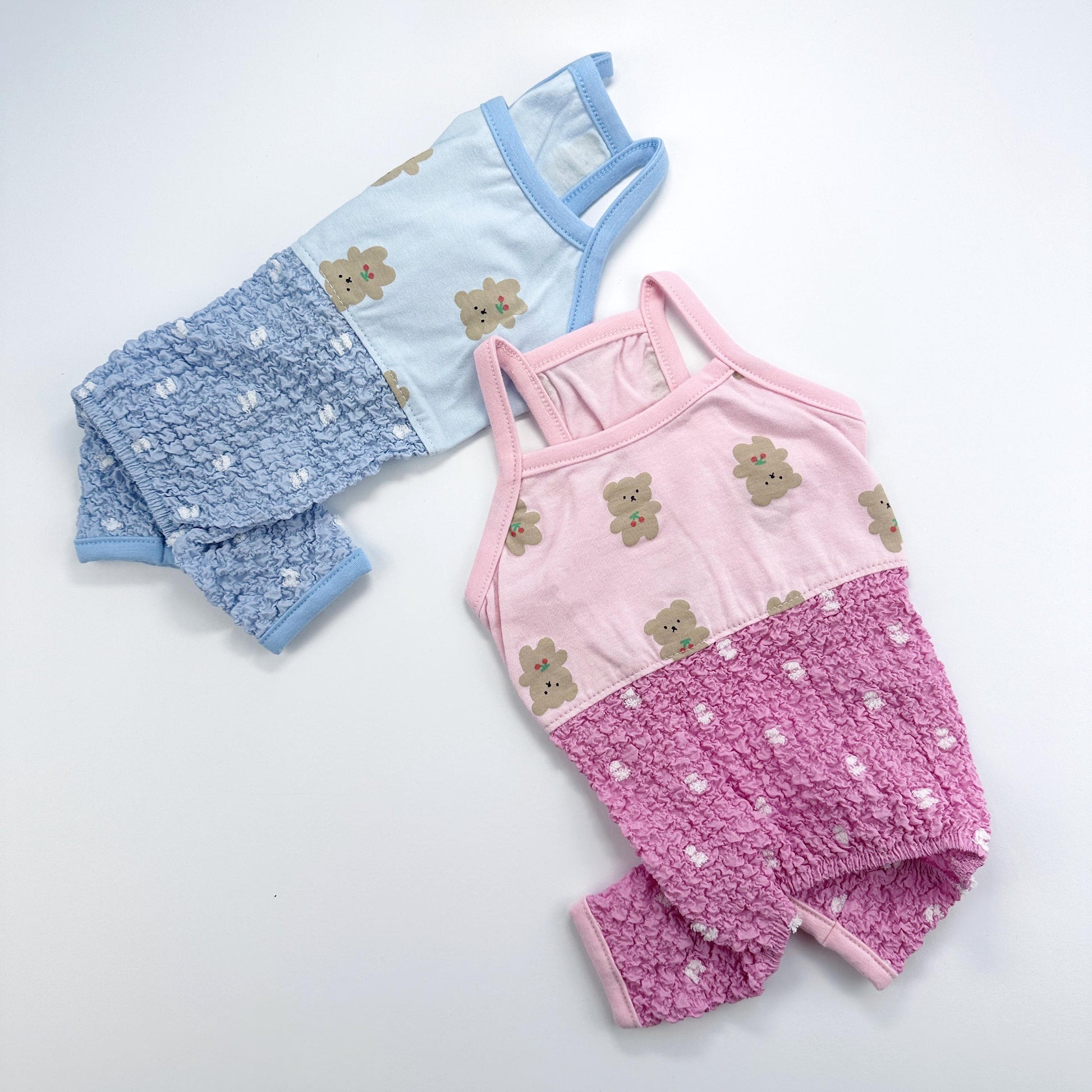 Teddy Popcorn Overall&Shirt, S-XL, Dog Romper, Dog Top, Dog Clothing, Dog Fashion, Dog Apparel - NKpup