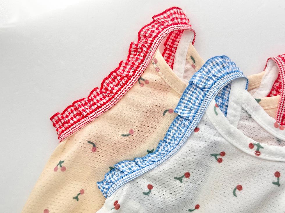 Cherry Cooling Mesh Crop Top, XS-2XL, Small Dog Clothes, Dog Floral Dress, Dog T-shirt, Dog Top, NKPUP - NKpup