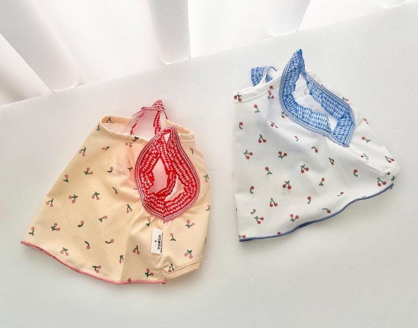 Cherry Cooling Mesh Crop Top, XS-2XL, Small Dog Clothes, Dog Floral Dress, Dog T-shirt, Dog Top, NKPUP - NKpup