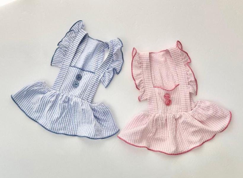 Gingham Ruffle Sun Dress, XS-2XL, Small Dog Clothes, Dog Dress, Dog Wedding, Dog Cute Outfit, Pet Clothing, NKPUP - NKpup