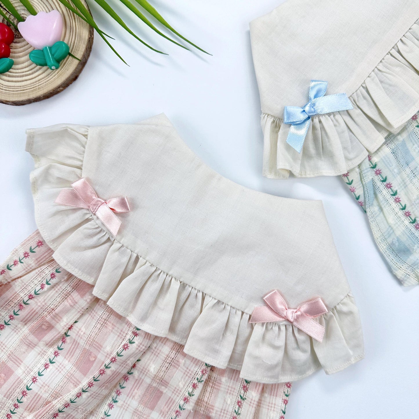 Vintage Ribbon Plaid Dress, S-XL, Cute Dog dress, Dog Top, Dog Clothing, Small Dog Clothes, NKPUP - NKpup