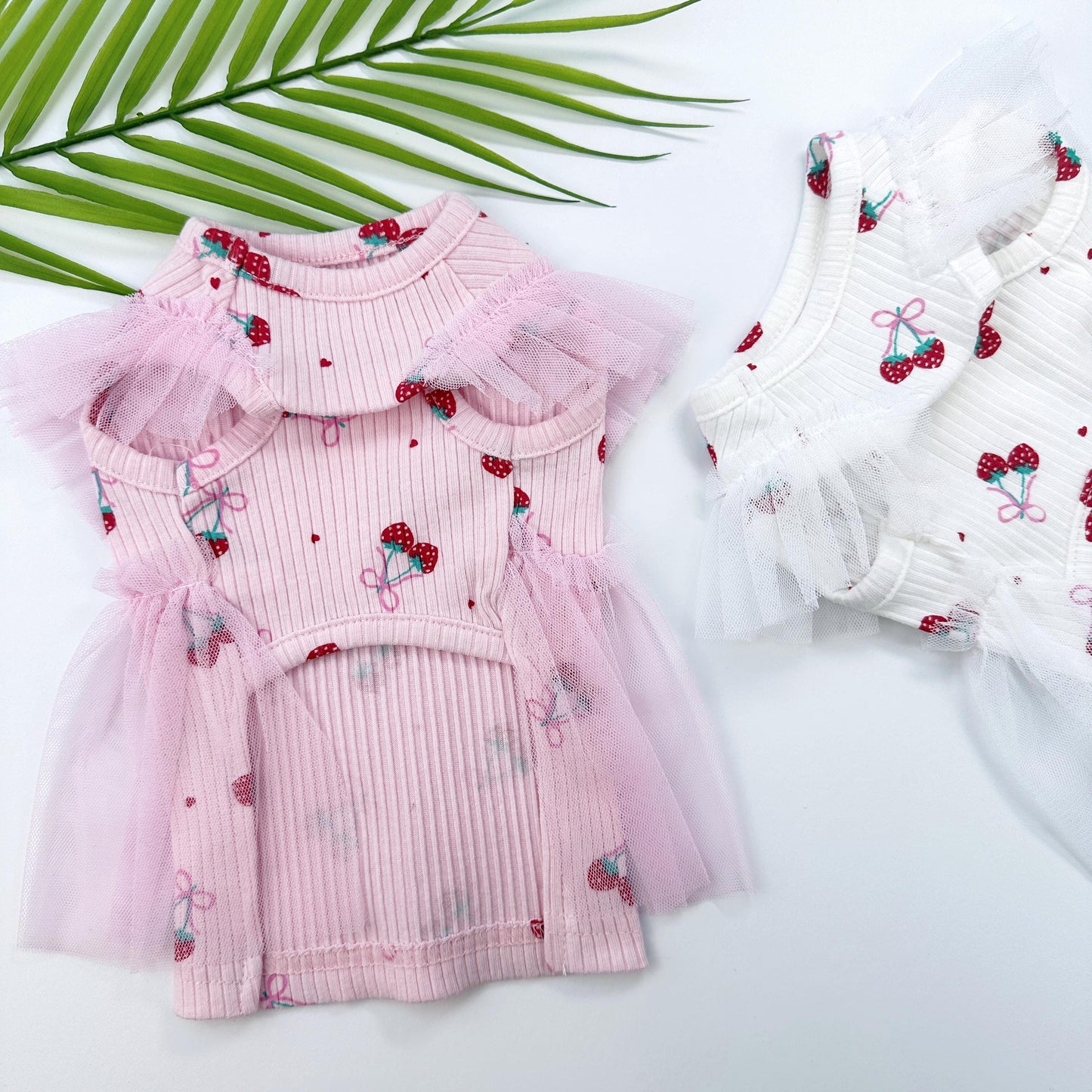 Cherry Tulle Dress, S-XL, Cute Dog dress, Dog Top, Dog Clothing, Small Dog Clothes, NKPUP - NKpup