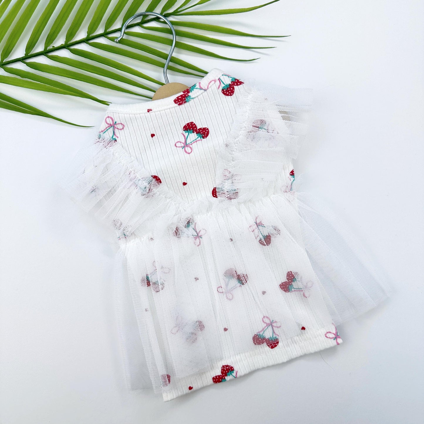 Cherry Tulle Dress, S-XL, Cute Dog dress, Dog Top, Dog Clothing, Small Dog Clothes, NKPUP - NKpup