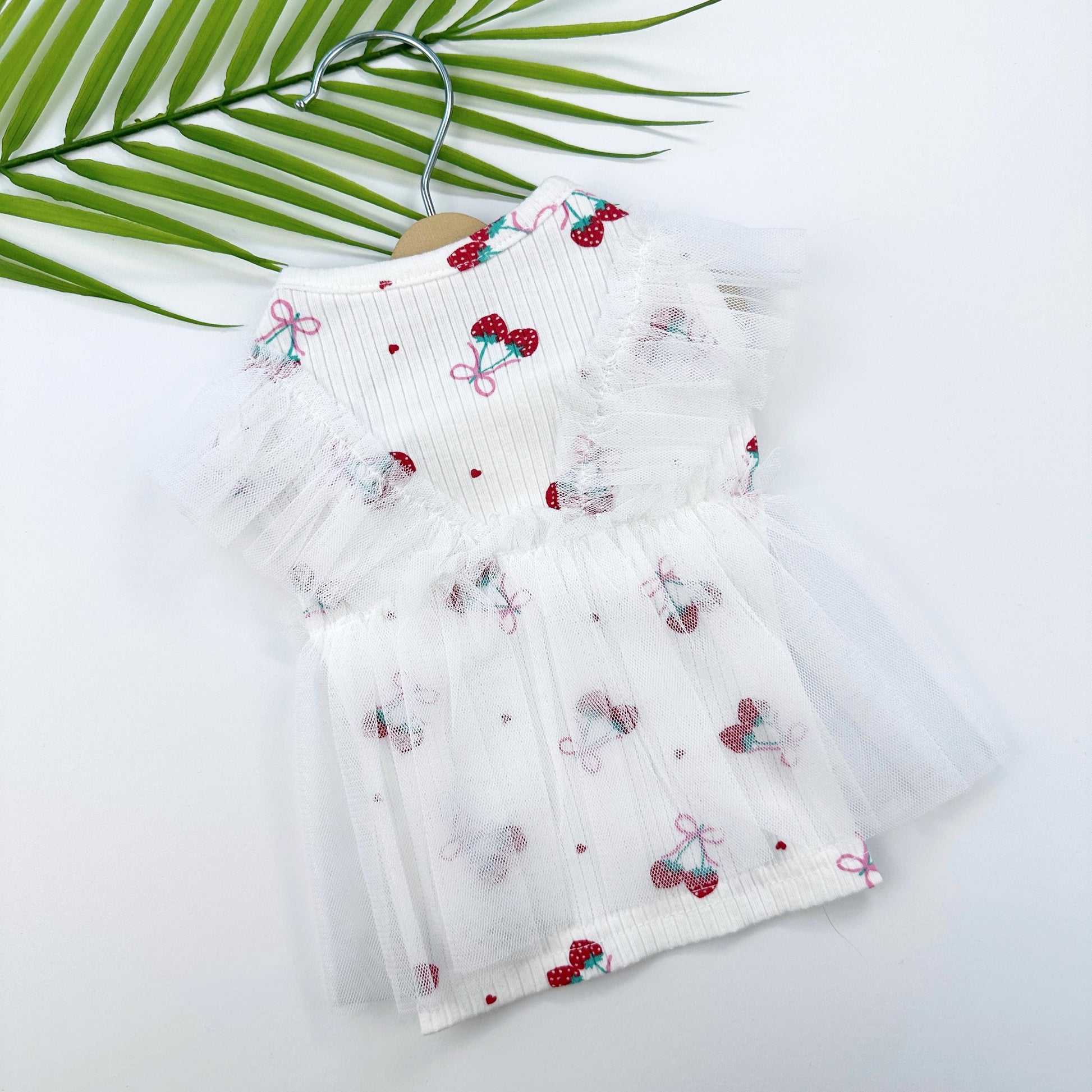 Cherry Tulle Dress, S-XL, Cute Dog dress, Dog Top, Dog Clothing, Small Dog Clothes, NKPUP - NKpup