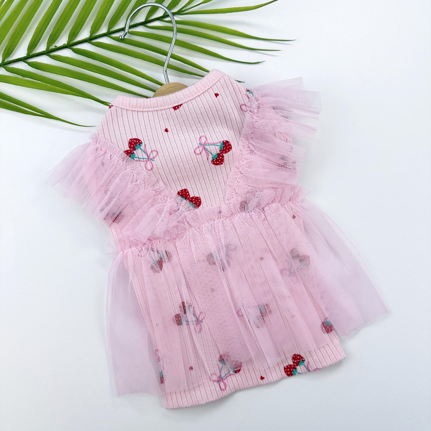 Cherry Tulle Dress, S-XL, Cute Dog dress, Dog Top, Dog Clothing, Small Dog Clothes, NKPUP - NKpup