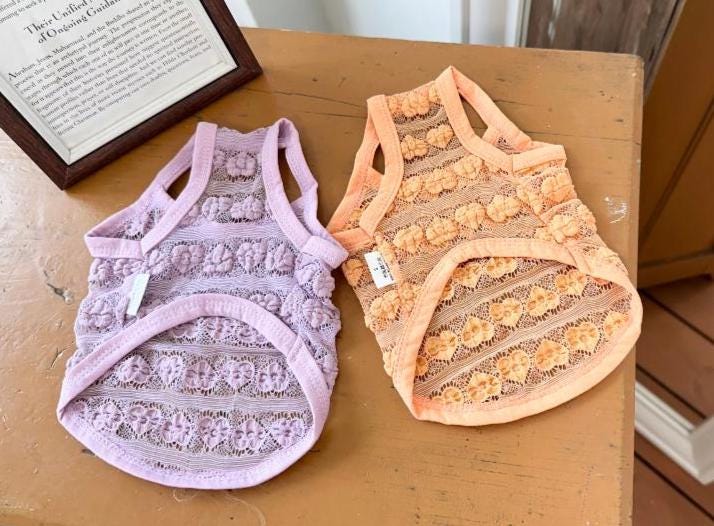 Floral Lace Tank, S-2XL, Pet Clothing, Dog-Tee, Dog check-shirt, Dog Top, Dog Clothing, Dog Fashion, Dog Long sleeves - NKpup