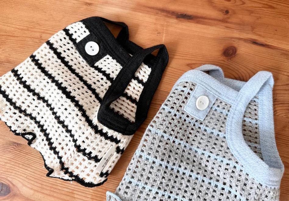 Waffle Knit Crop Top, XS-2XL, Pet Clothing, Dog-Tee, Dog check-shirt, Dog Top, Dog Clothing, Dog Fashion, Dog Long sleeves - NKpup