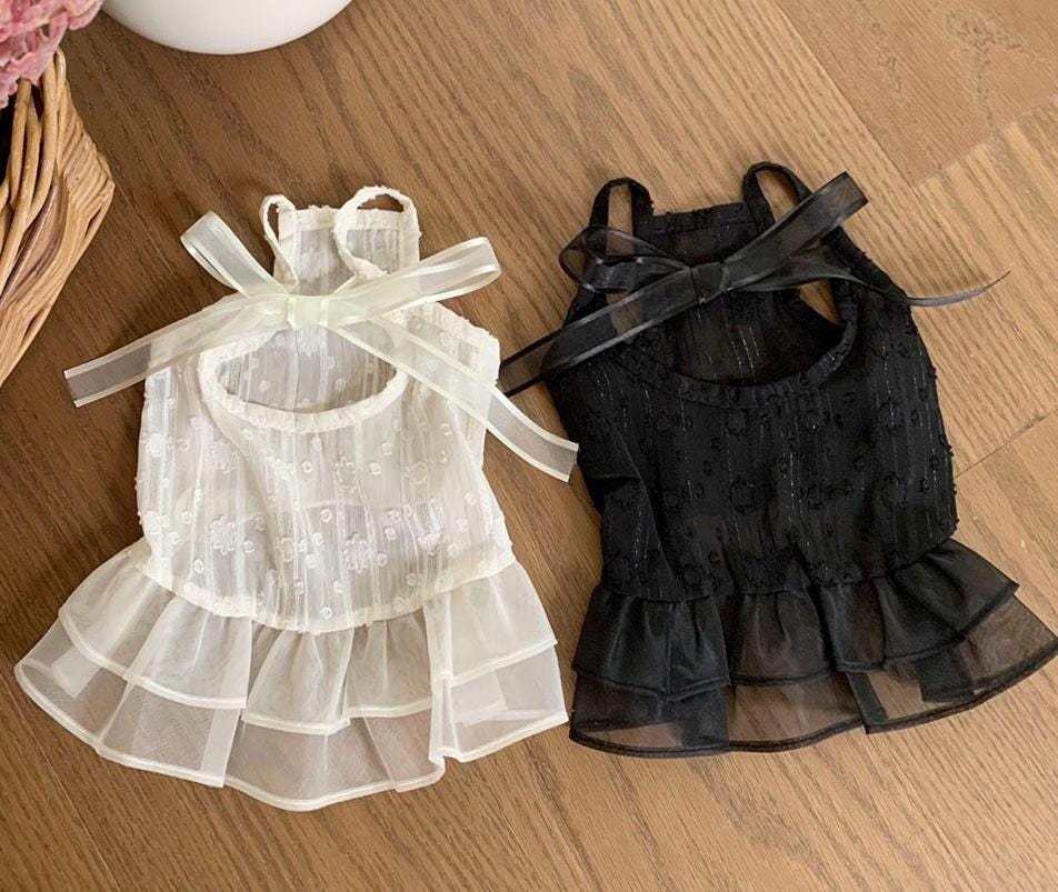 Elegant Organza Ribbon Dress, S-XL, Small Dog Clothes, Dog Dress, Dog Cute Dress, Dog Apparel, NKPUP - NKpup