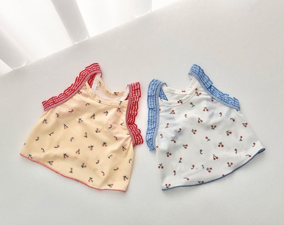Cherry Cooling Mesh Crop Top, XS-2XL, Small Dog Clothes, Dog Floral Dress, Dog T-shirt, Dog Top, NKPUP - NKpup