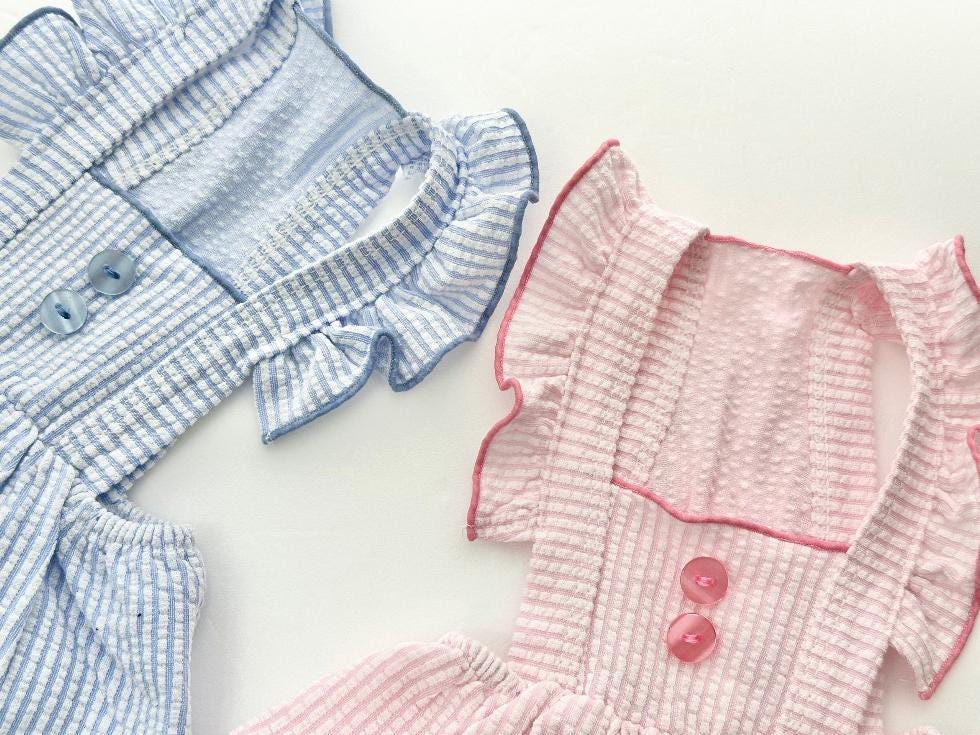 Gingham Ruffle Sun Dress, XS-2XL, Small Dog Clothes, Dog Dress, Dog Wedding, Dog Cute Outfit, Pet Clothing, NKPUP - NKpup
