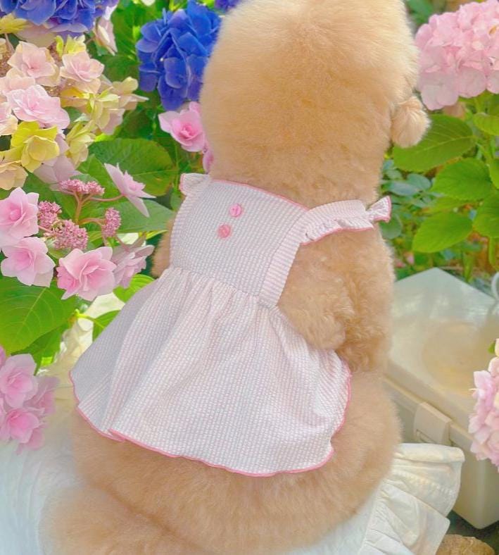 Gingham Ruffle Sun Dress, XS-2XL, Small Dog Clothes, Dog Dress, Dog Wedding, Dog Cute Outfit, Pet Clothing, NKPUP - NKpup