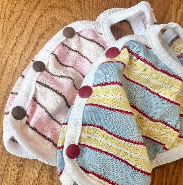 Pastel Stripe Snap Vest, XS-2XL, Pet Clothing, Dog-Vest, Dog Jacket, Dog Fashion, Dog Apparel, Pet Clothing - NKpup