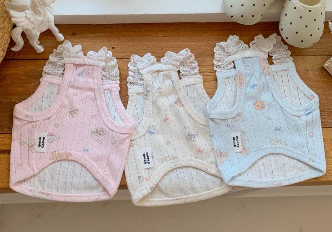 Fairy Eyelet Lace Top, S-XL, Small Dog Clothes, Pet Sweater, All Day Dog Top, Dog Shirts, NKPUP - NKpup