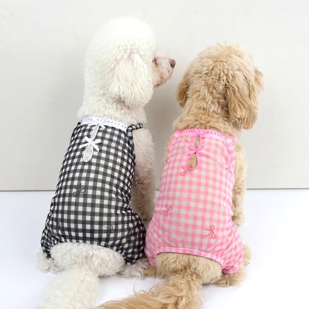 Gingham Lace Overall, S-XL, Dog Romper, Dog Jumpsuit, Dog Pants, Small Dog Clothes, Dog Apparel, NKPUP - NKpup