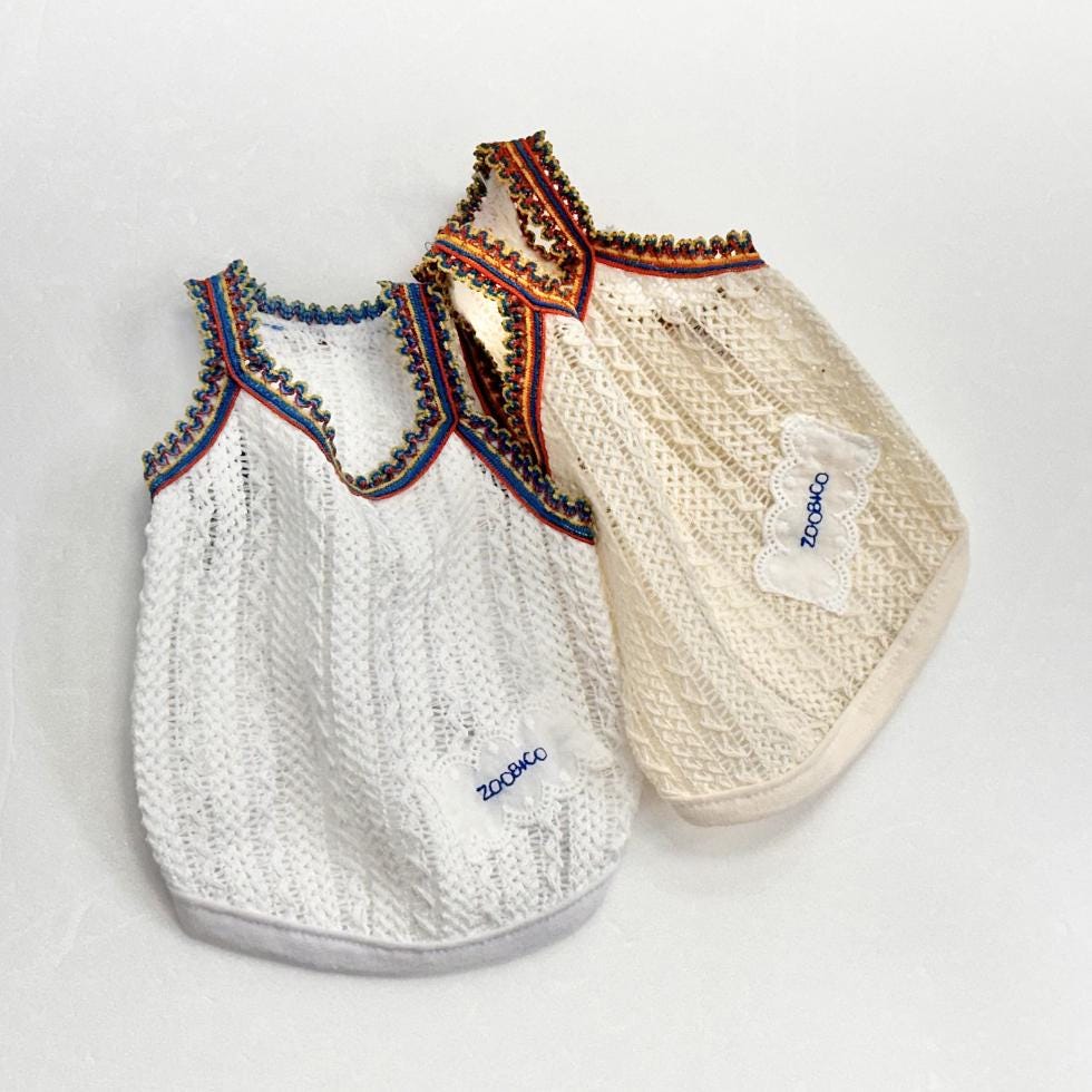 Vintage Crochet Top, XS-2XL, Pet Clothing, Small Dog Tee, Dog Top, Dog Clothing, Dog Fashion, NKpup - NKpup