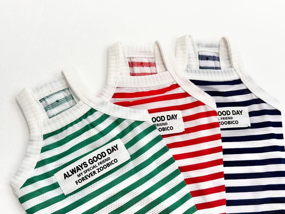 Classic Stripe Top, XS-2XL, Small Dog Clothes, Dog Essential Tee, Dog T-shirts, Dog Top, NKPUP - NKpup