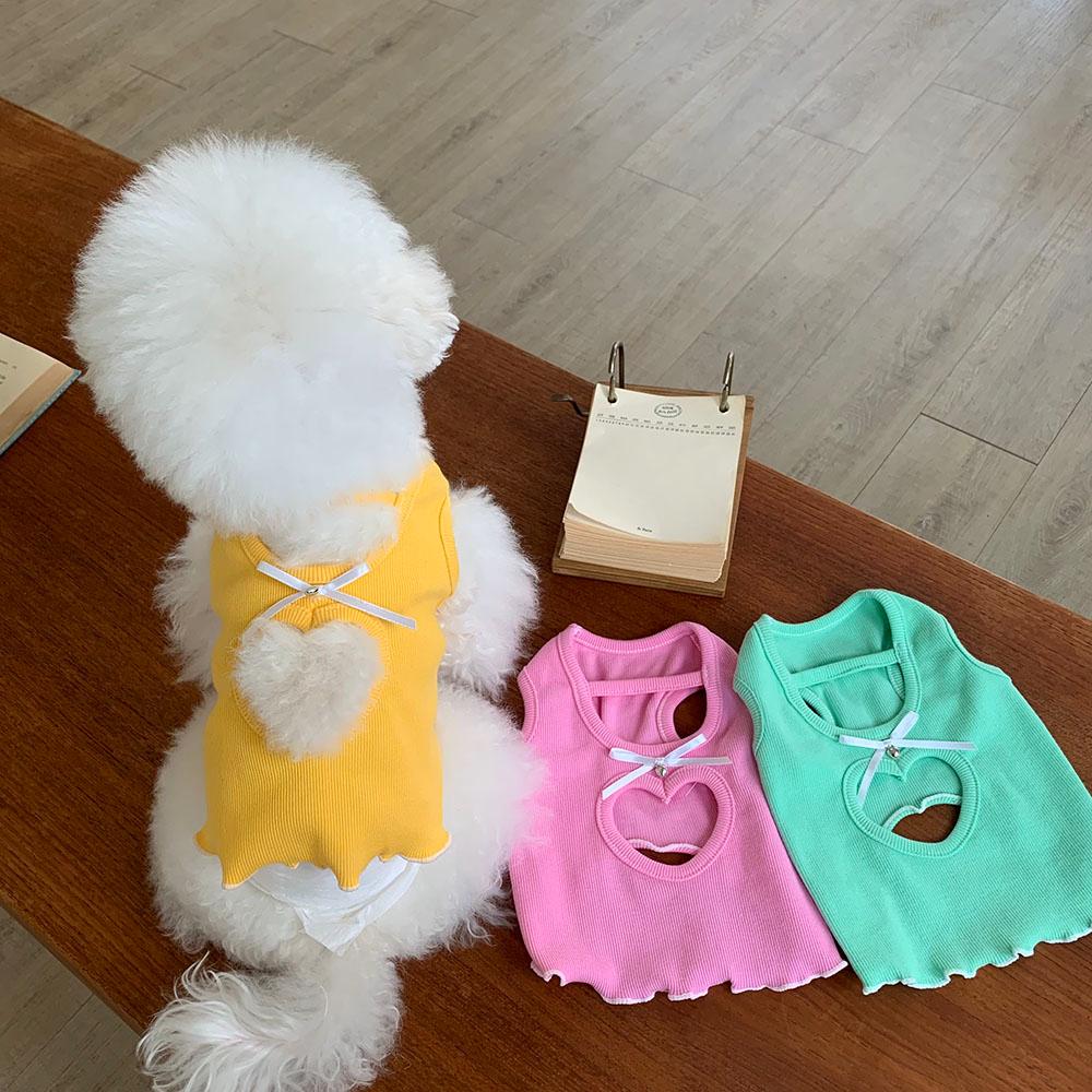 Heart Cutout Ribbed Top, S-XL, Small Dog Clothes, Dog Summer Top, Dog Cute Top, Gift for Furry Friends, NKPUP - NKpup