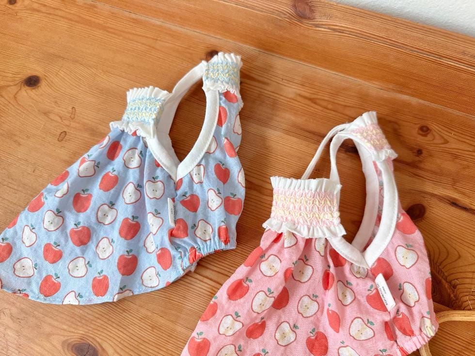Apple Smocked Dress, XS-2XL, Small Dog Clothes, Dog Dress, Dog Wedding, Dog Cute Outfit, Pet Clothing, NKPUP - NKpup