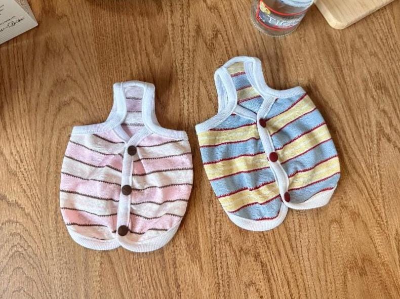 Pastel Stripe Snap Vest, XS-2XL, Pet Clothing, Dog-Vest, Dog Jacket, Dog Fashion, Dog Apparel, Pet Clothing - NKpup